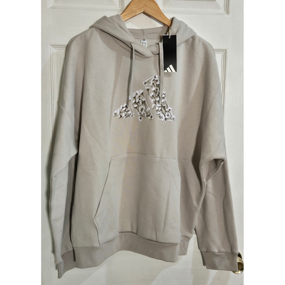 Adidas W Floral BL HD Hoodie Wonder Alumina Beige XL KC4384 New